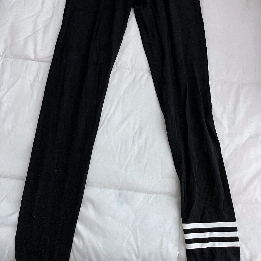 Adidas Leggings With 3 Stripe Detail, Size S